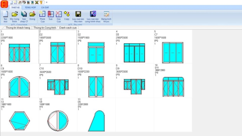 Phần mềm quản lý của hàng nhôm kính VzSoft