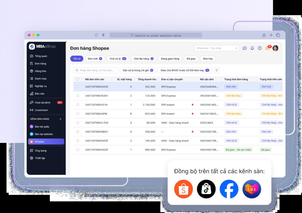 Phần mềm quản lý bán hàng MISA eShop