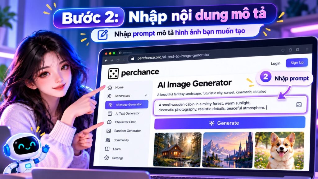 Bước 2: Nhập nội dung mô tả