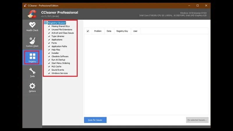 Những tính năng của phần mềm CCleaner miễn phí