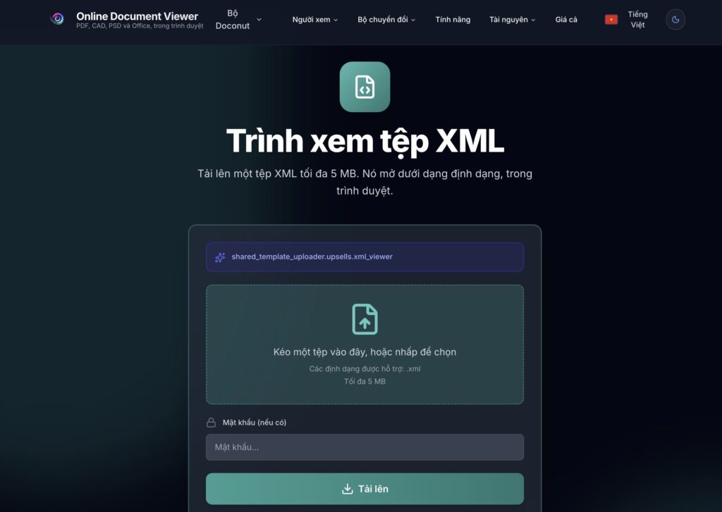 Công cụ đọc XML trực tuyến