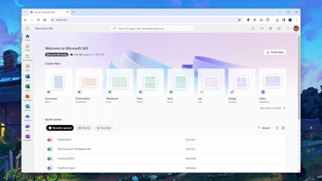 Sử dụng Microsoft 365 miễn phí trên trình duyệt