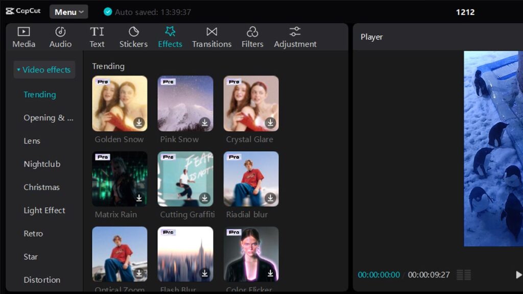Những tính năng trên CapCut Mod Apk 