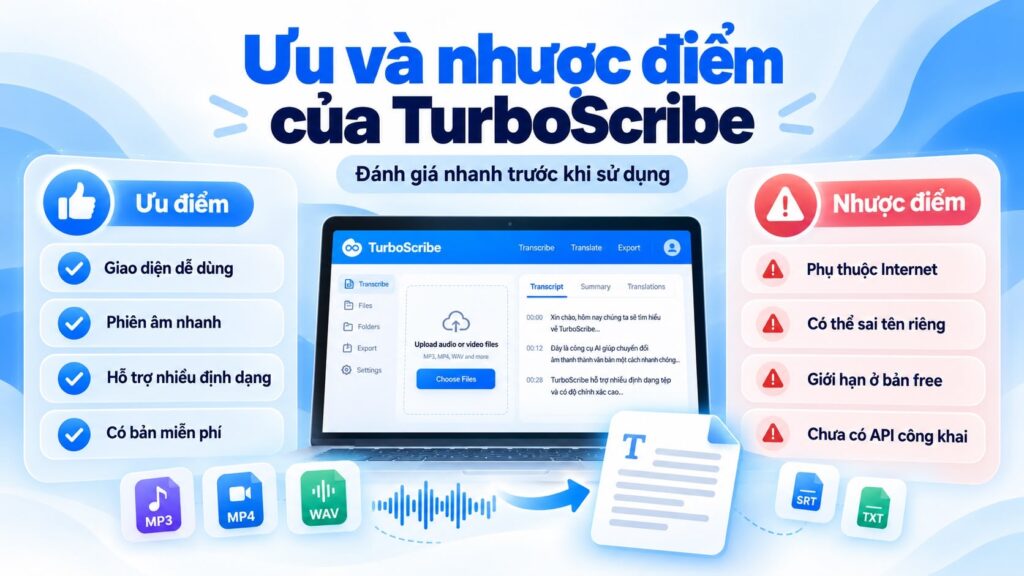Đánh giá ưu và nhược điểm của TurboScribe